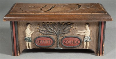 Lot 212 - Dutch Carved and Painted Folk Art Stool 19th...