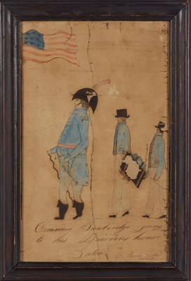 Lot 208 - Pair of Folk Art Military Drawings Early 19th...
