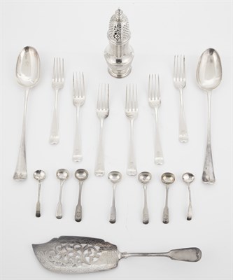 Lot 281 - Group of Georgian Sterling Silver Flatware:...