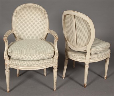 Lot 259 - Set of Twelve Louis XVI Style Painted Dining...