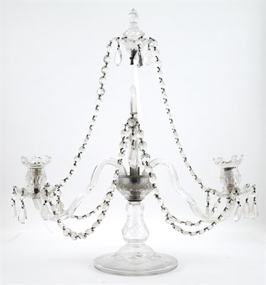 Lot 254 - Pair of George III Style Glass Two-Light...