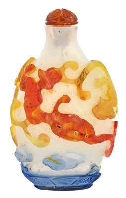 Lot 265 - Chinese Multi-Color Overlay Glass Snuff Bottle...