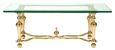 Lot 533 - Brass and Glass Low Table Height 17 1/2 inches,...
