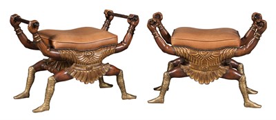 Lot 541 - Pair of Mahogany and Parcel-Gilt Brass-Mounted...