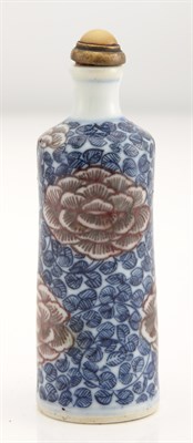 Lot 266 - Chinese Blue, White and Peachbloom Glazed...