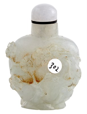 Lot 143 - Chinese Celadon Jade Snuff Bottle The high...