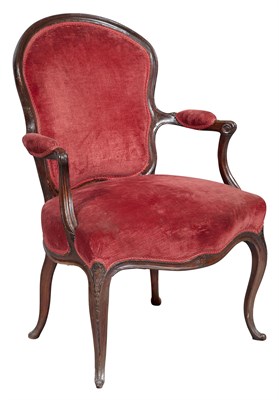 Lot 360 - George III Mahogany Open Armchair Height 36...