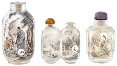 Lot 620 - Three Chinese Inside-Painted Snuff Bottles One...