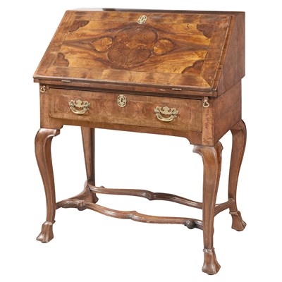Lot 361 - Baroque Style Burr Oak, Mahogany and Inlaid...