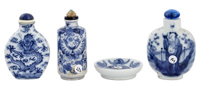 Lot 140 - Group of Three Chinese Blue and White Glazed...