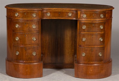 Lot 353 - Victorian Walnut Kidney-Form Kneehole Desk...