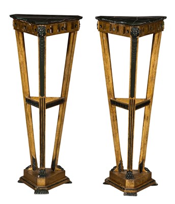 Lot 534 - Pair of Continental Painted and Parcel-Gilt...