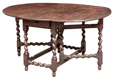 Lot 357 - English Joined Oak Drop-Leaf Table Height 30...
