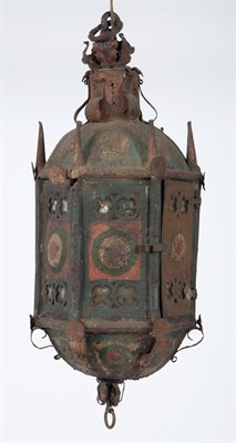 Lot 430 - Continental Tôle-Peinte Lantern Height 18...