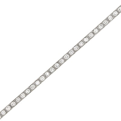Lot 311 - Platinum and Diamond Straightline Bracelet
