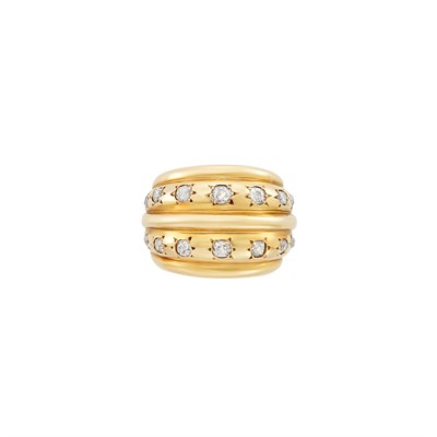 Lot 109 - Gold and Diamond Bombé Ring, France