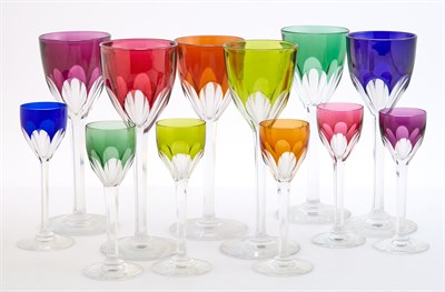 Lot 491 - Baccarat Colored Overlay Glass Partial...