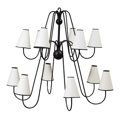 Lot 313 - Jean Royère Twelve-Light Wrought Iron Bouquet...