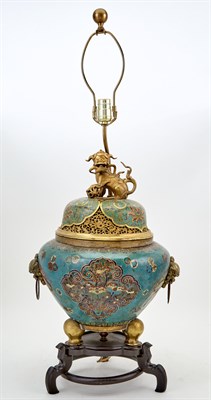 Lot 166 - Chinese Cloisonné Enameled Metal Vase and...
