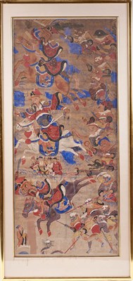 Lot 158 - Chinese Painted Panel Depicting a Warrior...