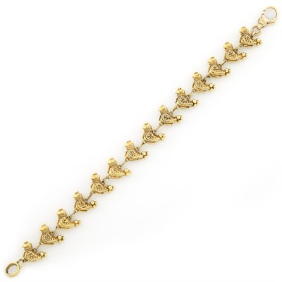 Lot 1630 - Iranian Gold Bird Bracelet