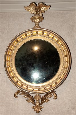 Lot 188 - Regency Style Giltwood Convex Mirror Height 27...
