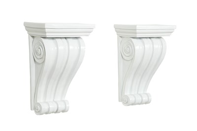 Lot 190 - Pair of White Painted Composition Wall...