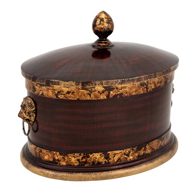Lot 410 - Grain Painted and Parcel-Gilt Composition Box...