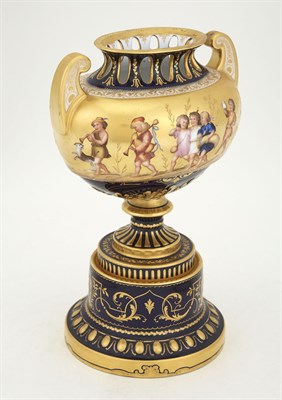 Lot 530 - Vienna Style Gilt-Decorated Cobalt Ground...