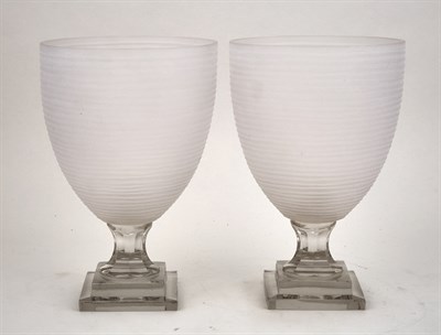 Lot 454 - Pair of Colorless and Frosted Glass...
