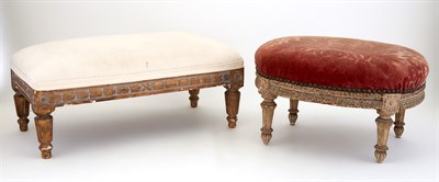 Lot 358 - Two Louis XVI Style Painted and Giltwood Foot...