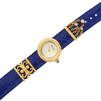 Lot 1634 - Gold and Diamond Wristwatch