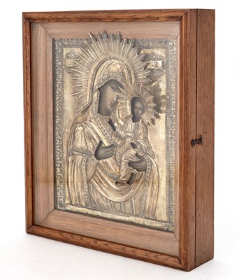 Lot 29 - Russian Silver-Gilt Icon of the Tikhvin Mother...
