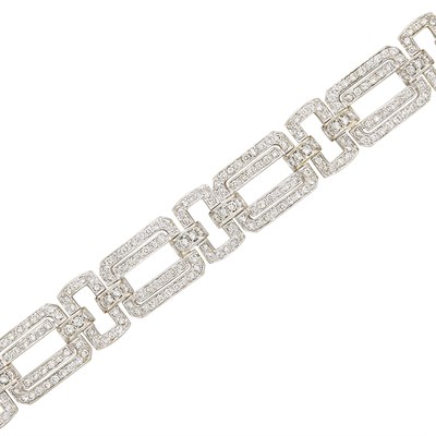 Lot 141 - White Gold and Diamond Link Bracelet