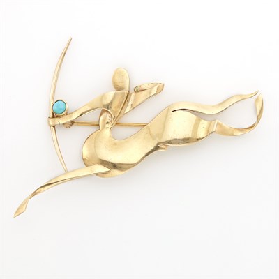 Lot 1927 - Gold and Turquoise Centaur Brooch, Trabert & Hoeffer, Mauboussin