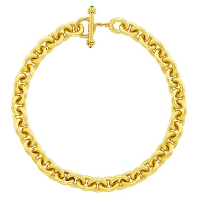 Lot 10 - Hammered Gold Link Necklace, Elizabeth Locke