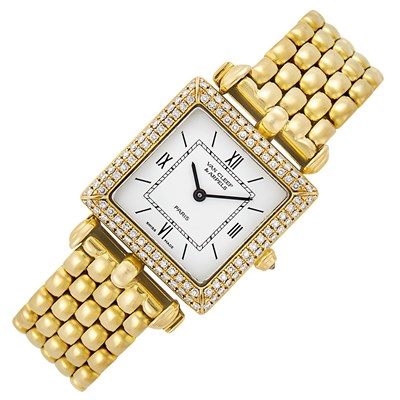 Lot 7 - Gold and Diamond 'Classique' Wristwatch, Van Cleef & Arpels