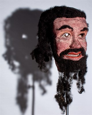 Lot 264 - Odd Fellows Ceremonial Goliath Mask Painted...