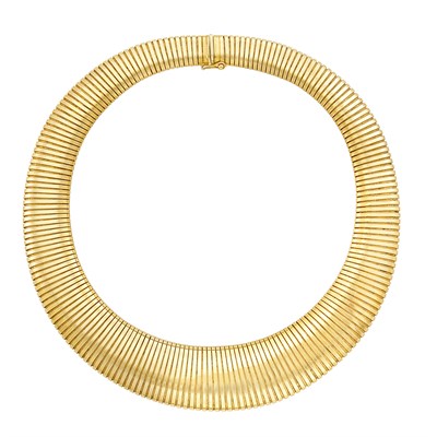 Lot 377 - Gold Snake Link Necklace