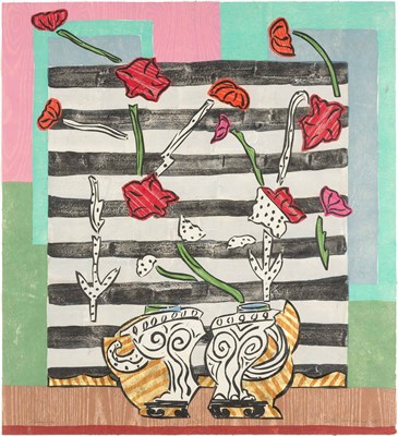 Lot 222 - Betty Woodman (1930-2018) SIENNA Color woodcut,...