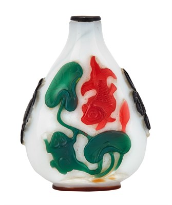 Lot 142 - Chinese Multi-Color Overlay Glass Snuff Bottle...