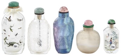 Lot 633 - Five Chinese Snuff Bottles Of various forms...