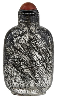 Lot 136 - Chinese Hair Crystal Snuff Bottle Qing Dynasty...