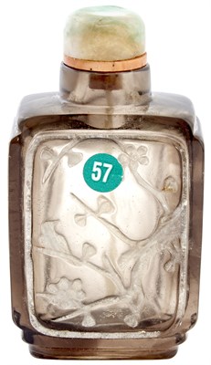 Lot 636 - Chinese Smoky Rock Crystal Snuff Bottle Of...