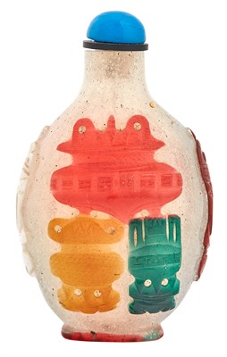 Lot 244 - Chinese Multi-Color Overlay Glass Snuff Bottle...
