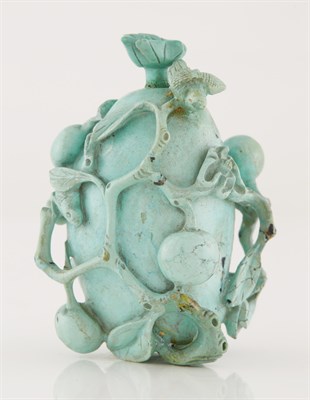 Lot 248 - Chinese Carved Turquoise Snuff Bottle Qing...