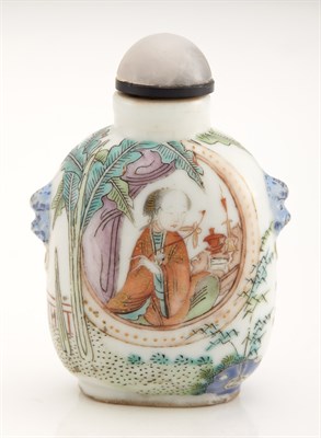 Lot 249 - Chinese Enameled Porcelain Snuff Bottle Qing...