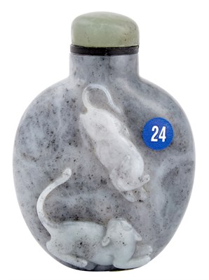 Lot 117 - Chinese Gray Jade Snuff Bottle The compressed...