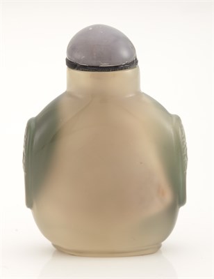 Lot 238 - Chinese Agate Snuff Bottle The flattened ovoid...