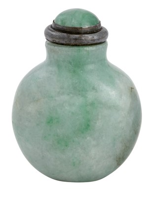 Lot 105 - Chinese Jadeite Snuff Bottle The compressed...